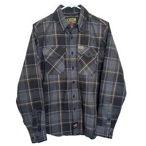 Dixxon Flannel The Flux FR Vault Collection Gray Yellow Plaid Men Size XS